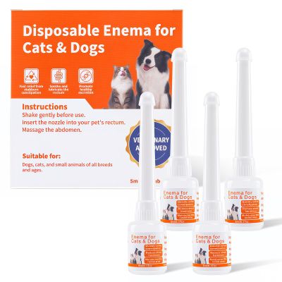 Dordnyq Disposable Enema for Cats & Dogs Pet Enema for Constipation Quickly Softens Stool Easy-to-Use for Small Animals 5 mL4 Pack