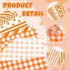 Whaline 120 Sheets Fall Tissue Papers Minimalist Plaids Dots Stripes Gift Wrapping Paper Orange White Decorative Art Paper for Autumn Thanksgiving Baby Shower Birthday Party DIY Crafts, 14 x 20 Inch view 3