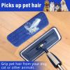 16.5 inch Mop Pads Refills, 3 Pack Microfiber Reusable Replacement Flat Replacements Heads for Wet Dry Floor Cleaning, Blue Cloth view 2