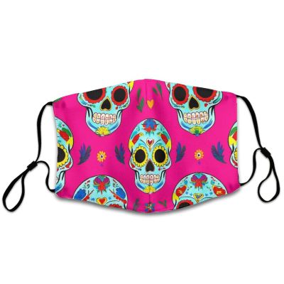 Fashion Balaclava Washable Reusable And Breathable Face Covering With Adjustable Ear Protection Loops For Women And Men Day Dead Mexican Sugar Skull