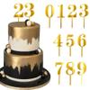 10 Pack Acrylic Number 0-9 Cake Toppers Mirrored Numbers Cake Picks Happy Birthday Party for Baby Shower Wedding Birthday Anniversary Party Cupcake Decorations Supplies Gold view 1