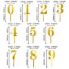 10 Pack Acrylic Number 0-9 Cake Toppers Mirrored Numbers Cake Picks Happy Birthday Party for Baby Shower Wedding Birthday Anniversary Party Cupcake Decorations Supplies Gold view 2