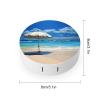 Contact Lens Case, Portable Contact Lens Case, Tweezers with Mirror, Liquid Bottle Umbrella on Beach Printed Small Storage Set, Suitable for Daily Makeup, Office Travel, Outdoor Business Trip view 2