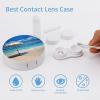 Contact Lens Case, Portable Contact Lens Case, Tweezers with Mirror, Liquid Bottle Umbrella on Beach Printed Small Storage Set, Suitable for Daily Makeup, Office Travel, Outdoor Business Trip view 3