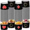 Pickmesh 80 Pcs Casino Paper Ice Cream Cups 9 oz Poker Las Vegas Disposable Dessert Bowls Snack Soup Paper Cups Poker Night Birthday Party Supplies for Hot or Cold Food view 1