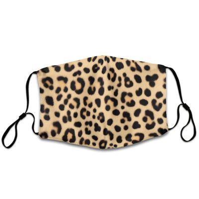 Meaudiwes Washable Cloth Face Scarf, Reusable Balaclava Facial Cover With Elastic Ear Loop Wild Animal Leopard Print
