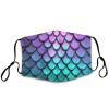 Washable Cloth Face Scarf, Reusable Balaclava Facial Cover With Elastic Ear Loop Purple Turquoise Sparkling Mermaid Scales Pattern view 1