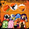 Paterr 24 Pcs Halloween Drawstring Bags Bulk Pumpkin Backpack Halloween Folding String Sack Bags for Teens Travel Gym Sports Birthday Party Supplies Gifts, 8 Styles (Elegant Style) view 4