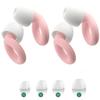 2PCS Ear Plugs, 33dB Hearing Protection Noise Canceling Sleep Earbuds, Reusable Silicone Earplugs for Concerts, Deep Concentration, Travel, with Earplug Storage Bag and Earplug Heads-Pink view 1