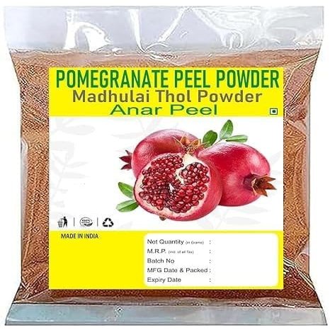 Pomegranate Peel Powder, 100g, Madhulai, Anardana For Face, Skin & Hair, Anar Chilka churn