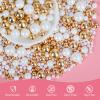 Edible Pearl Sprinkles,130g,White Gold Candy Mixing Size,Baking Pearls Sprinkle Edible Cake Decorations Cupcake Toppers,Cookie Decorating Celebrations Wedding Mother's Day Birthday Party Supplies view 4