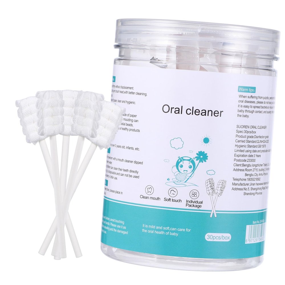 ASAKKURA 30Pcs Toothbrush Cleaner Soft Gauze Oral Care for Newborns Gentle Cleaning for Mouth Safe and Promotes Healthy Habits