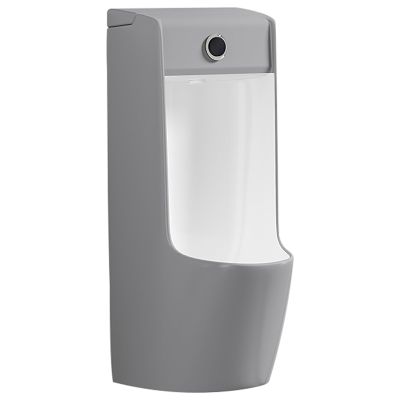 ZGWQR Wall Mounted Urinal, Intelligent Sensor Flush Urinals for Men Space-Saving, Pressable and Inductive for Toilets in Homes, Shopping Malls(Gray)