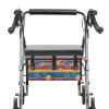 LVEWYB Colorful Boho Flowers Striped Walker Bag Foldable Walkers Storage Bags Under Seat with Small Internal Pockets Large Capacity Organizer Walker Attachment view 3