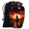 Cowboy Urn for Adult Female Ashes, Large Urns for Human Ashes Adult Man, Small Cremation Urn, Small Urns for Human Ashes Keepsake (Size - 10inch 1Pcs, 3inch 1Pcs) view 2