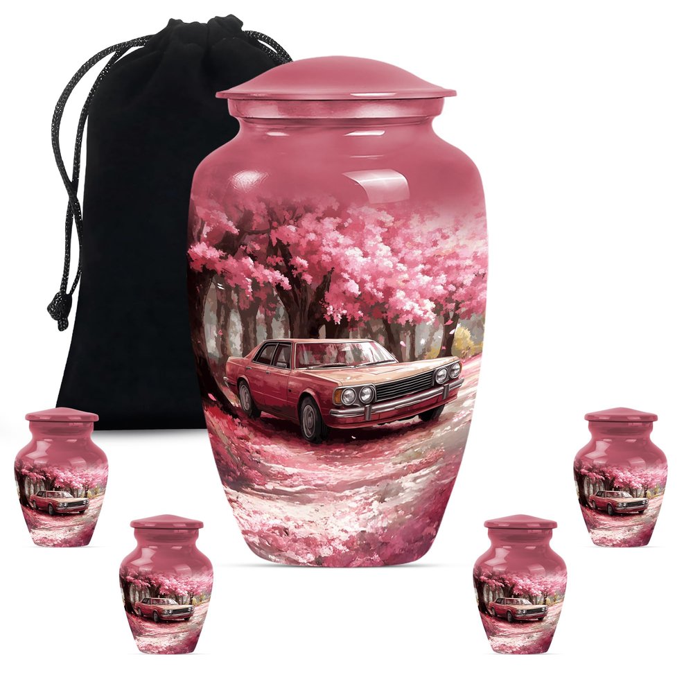 Car Urns for Human Ashes Adult Man, Large Urn for Ashes Adult Male, Urns for Human Ashes Woman, Cremation Keepsakes for Ashes(Size - 10inch 1Pcs, 3inch 4Pcs)