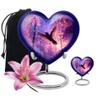 Humming Bird Small Funeral Urn for Male and Female - 1 Keepsake Purple Cremation Urn for Human Ashes Adult Woman - 1 Large Blue Cremation Urns Human Adult Mom and Dad 3 Inch Keepsake & 8 Inch Set view 1