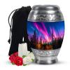 Yatskia Northern Lights Large Funeral Urns for Human Ashes Adult Male and Female, Decorative Cremation Urn for Adult Ash, (Monar Large, 10 Inch) view 1