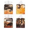 Horses Running Art Print PVC Leather Tissue Box Holder Napkin Facial Tissues Holder Dispenser for Bathroom Home view 2