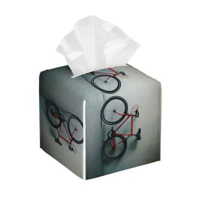 Retro Bicycle Pattern Print PVC Leather Tissue Box Holder Napkin Facial Tissues Holder Dispenser for Bathroom Home