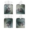 Retro Bicycle Pattern Print PVC Leather Tissue Box Holder Napkin Facial Tissues Holder Dispenser for Bathroom Home view 2