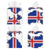 Iceland Flag Map Print PVC Leather Tissue Box Holder Napkin Facial Tissues Holder Dispenser for Bathroom Home view 2