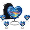 MUKTIVE Beach Blue Ocean Urn for Ashes for Women - Burial Urns Combo - Funeral Memorial Gift - Human Design Ash Holder - 1 Large & 4 Small Urns for Human Ashes Keepsake - Cremation Urn 8 & 3 Inch view 1