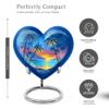 MUKTIVE Beach Blue Ocean Urn for Ashes for Women - Burial Urns Combo - Funeral Memorial Gift - Human Design Ash Holder - 1 Large & 4 Small Urns for Human Ashes Keepsake - Cremation Urn 8 & 3 Inch view 2