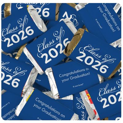 34 Pcs Blue Graduation Candy Party Favors Assorted Wrapped Miniatures Chocolate - Class of 2026