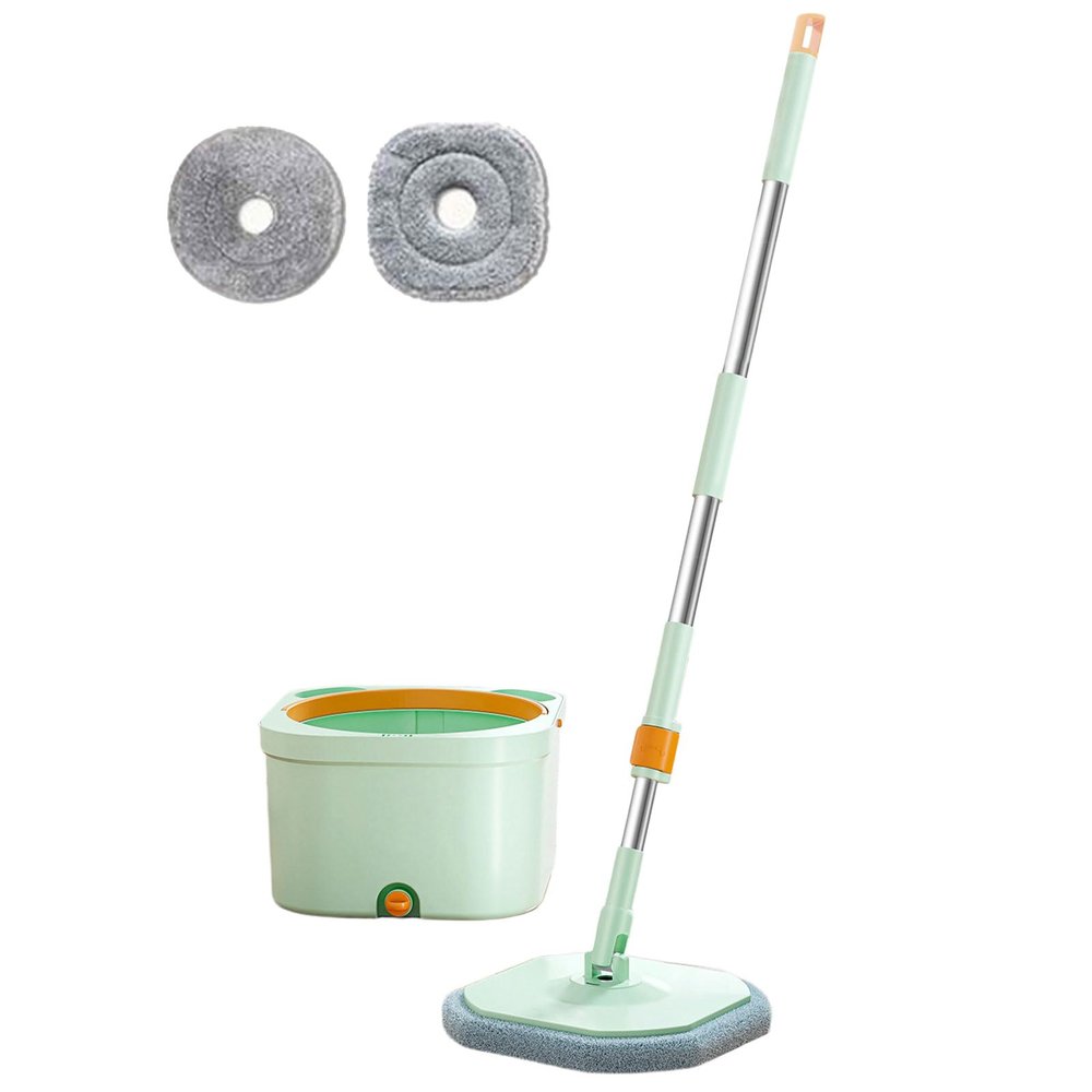 Spin Mop and Bucket Set - Separates Clean and Dirty Water - Adjustable Handle and 360 Rotating Mop for All Floor Types with 2 Microfibre Mop Head Refills
