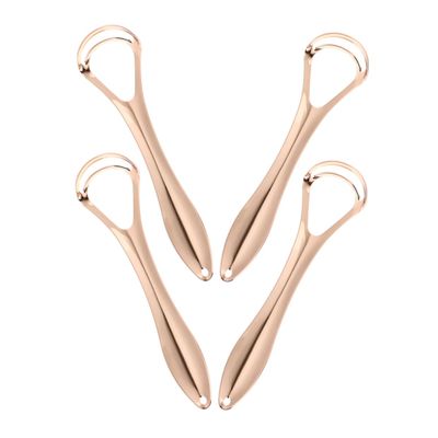 TOVINANNA 4pcs Cleaner Oral Cleaning Cleaner Scraper Stick Oral Cleaning Tool Cleaning Brush Tounge Cleaner Mouth Scraper Stick Oral Cleaner Stainless Steel Gold