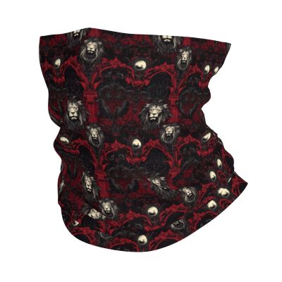 Neck Gaiters for Men Women - Gothic Crow Lion Print Head Scarf Balaclava Face Mask Cover Neck Scarf Bandana