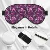Eye Sleep Mask for Women Men - Pink Flower Eiffel Tower Print Adjustable Buckle Travel Eye Masks for Sleep Mask Blackout, Comfy Sleeping Mask for Women Men, Funny Blindfolds for Party Games view 3