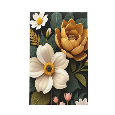 GVYGVY Kitchen Towels - Soft Classic Bouquet Print No.67 Quick Drying Dish Towels for Kitchen Drying, Absorbent Hand Towel for Kitchen Decor with Lanyard