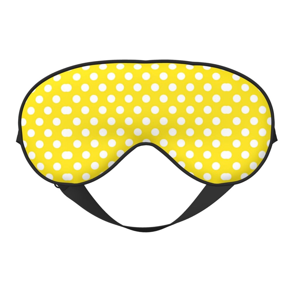 Eye Sleep Mask for Women Men - Yellow Polka Dot Print (d) Adjustable Buckle Travel Eye Masks for Sleep Mask Blackout, Comfy Sleeping Mask for Women Men, Funny Blindfolds for Party Games
