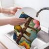 GVYGVY Kitchen Towels - Soft Cute Bird Print No.44 Quick Drying Dish Towels for Kitchen Drying, Absorbent Hand Towel for Kitchen Decor with Lanyard view 3