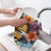 GVYGVY Kitchen Towels - Soft Cute Butterfly Bouquet Print No.1062 Quick Drying Dish Towels for Kitchen Drying, Absorbent Hand Towel for Kitchen Decor with Lanyard view 3