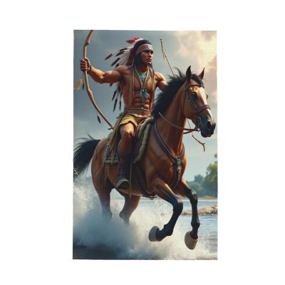 GVYGVY Kitchen Towels - Soft Modern Archer Print No.14 Quick Drying Dish Towels for Kitchen Drying, Absorbent Hand Towel for Kitchen Decor with Lanyard