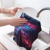 GVYGVY Kitchen Towels - Soft Cool Cyberpunk Cityscape Print No.92 Quick Drying Dish Towels for Kitchen Drying, Absorbent Hand Towel for Kitchen Decor with Lanyard view 3