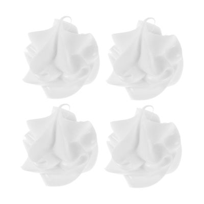 BESPORTBLE 4pcs Simulated Ice Cream Balls Artificial Fake Ice Cream Cone Topper Lifelike Food Model for Kitchen Cabinet Showcase Desk Desserts Shop Store White