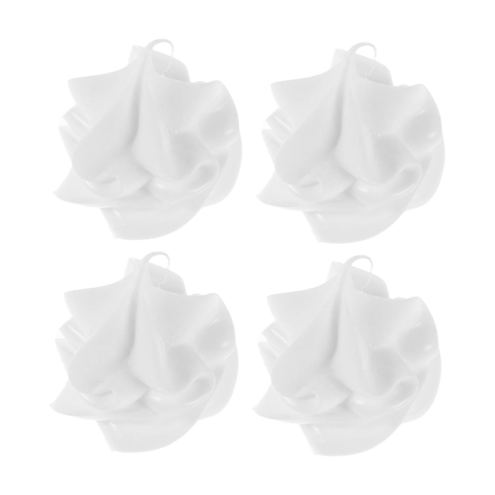 BESPORTBLE 4pcs Simulated Ice Cream Balls Artificial Fake Ice Cream Cone Topper Lifelike Food Model for Kitchen Cabinet Showcase Desk Desserts Shop Store White