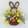 AI-FL7106-Q01 Bunny Frame with Tulips Forsythia & Eggs in a Basket Wreath Multi Color view 1