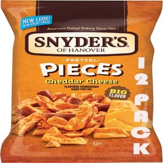 Cheddar Cheese Pretzel Pieces, 2.25 oz Bags [Pack of 12], Bundled by SUPERDEALS with Exclusive Mystery Gift Crunchy Cheese-Flavored Snack for Home, Office, or On-the-Go