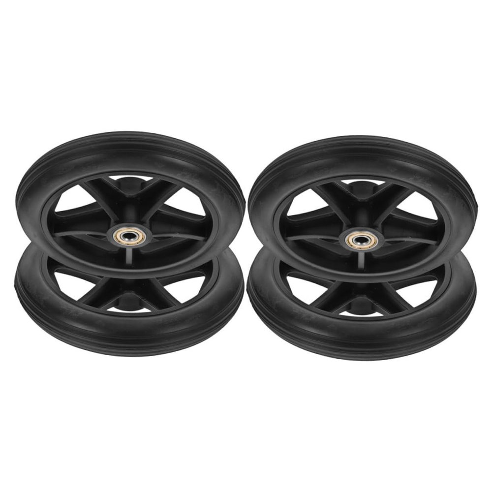 FOMIYES 4pcs Wheelchair Front Wheel Replacement for Wheelchair Walker Caster Bearings Rear Wheels