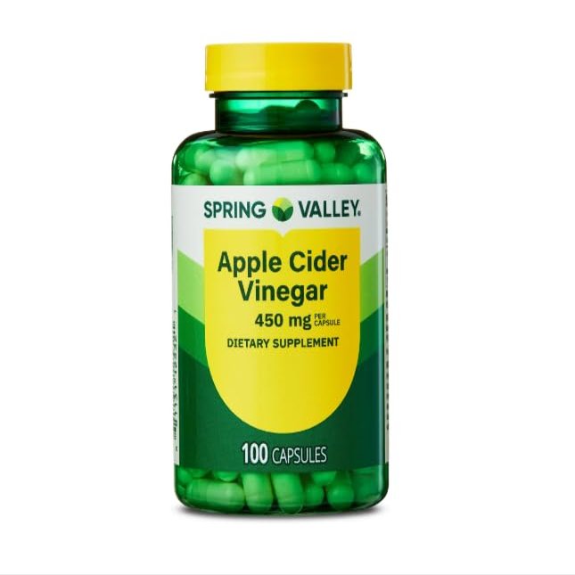 IT'S BRAZILIAN Spring Valley Apple Cider Vinegar Dietary Supplement Capsules, 450 mg, 100 Count