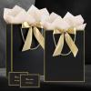 JMANNI Gift Bag, 2PCS Gift Bags Large with Ribbon and 2 Greeting Cards 4 Tissue Paper, Portable Paper Gift Bag with Handles, Birthday Gift Bags,Present Bags for Wedding Party Mothers Day(Black-Gold) view 2
