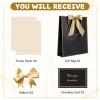 JMANNI Gift Bag, 2PCS Gift Bags Large with Ribbon and 2 Greeting Cards 4 Tissue Paper, Portable Paper Gift Bag with Handles, Birthday Gift Bags,Present Bags for Wedding Party Mothers Day(Black-Gold) view 3