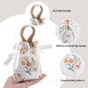 WEBEEDY 12 Pcs Floral Small Gift Bags with Handles Mini Drawstring Gift Pouches, 5.1x5.9 Inch Canvas Tea Party Favor Bags Candy Gift Bag for Wedding Bridal Shower Birthday Party (Champagne Color) view 3
