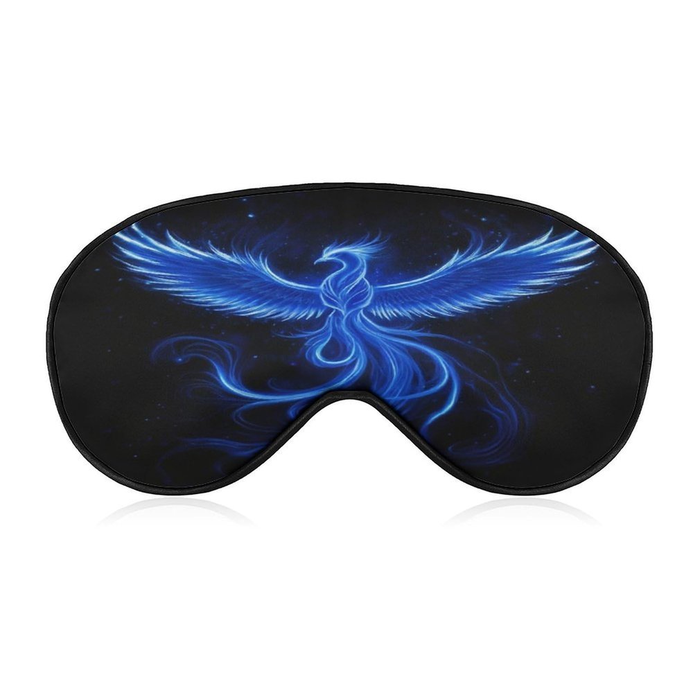 Cute Washable Cool Blue Fire Flame Fire Bird Black Eye Cover, Eyelash Friendly Night Blindfold, Weighted Sleep Mask for Office Home Airplane Travel