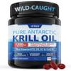 2 Pack Antarctic Krill Oil Omega 3 Softgels 1200mg (Made in USA) W/Phospholipids, Choline & Astaxanthin, Sustainably Sourced of Omega-3s EPA, DHA Support Brain, Antioxidant & Immunity, No Fish Burp view 1